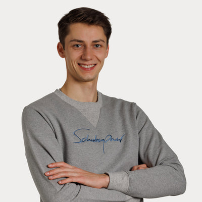 Herren Sweatshirt - Schwabenpower Stick original in jeansblau